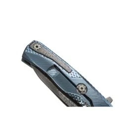 Couteau LionSteel ROK Titanium Bleu Damas -Magasin De Couteaux couteau lionsteel rok titanium bleu damas 2