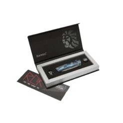 Couteau LionSteel ROK Titanium Bleu Damas -Magasin De Couteaux couteau lionsteel rok titanium bleu damas 3