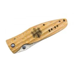 Couteau Mcusta Sengoku MC-182D Damas Pakka Wood Jaune -Magasin De Couteaux couteau mcusta sengoku mc 182d damas pakka wood jaune 4