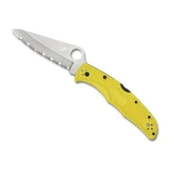 Couteau Spyderco Pacific Salt 2 Jaune Lame Ă Dents